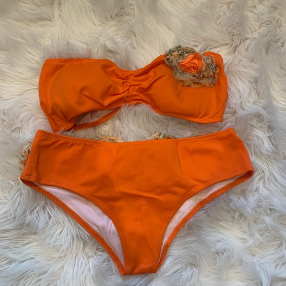 Elkri Swimwear Swim 2 Piece Swimsuit Bandeau Topcheeky Bottom